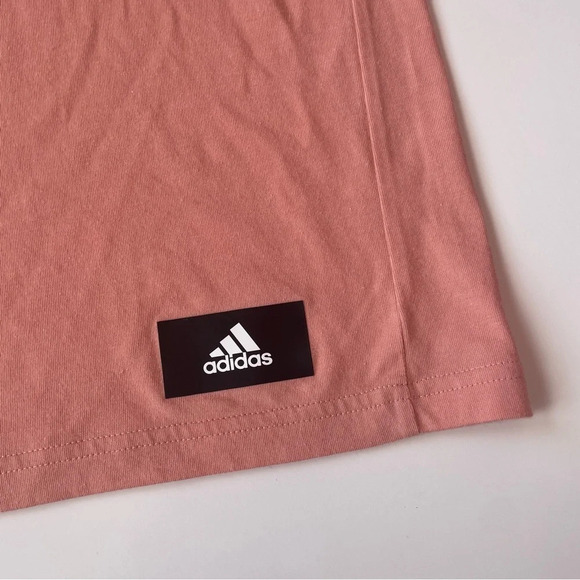 ADIDAS Future Icons Logo Graphic Tee in Ambient Blush Casual Workout Top - Picture 13 of 13